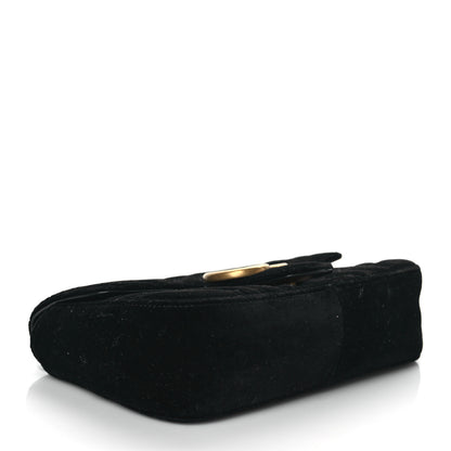 Gucci Velvet Matelasse Mini GG Marmont Shoulder Bag Black 4 of 11