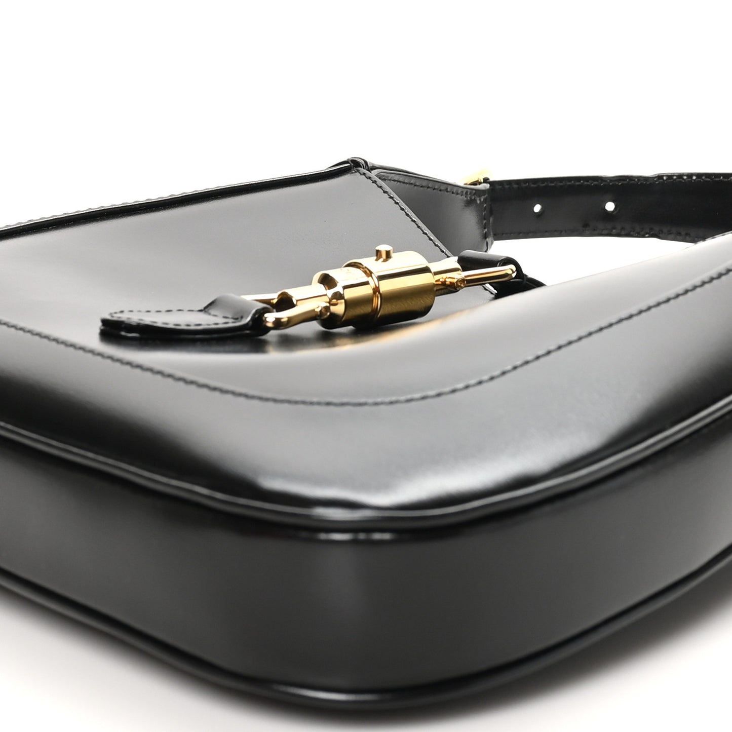 Boarded Dyana Lux Calfskin Small Jackie 1961 Hobo Black