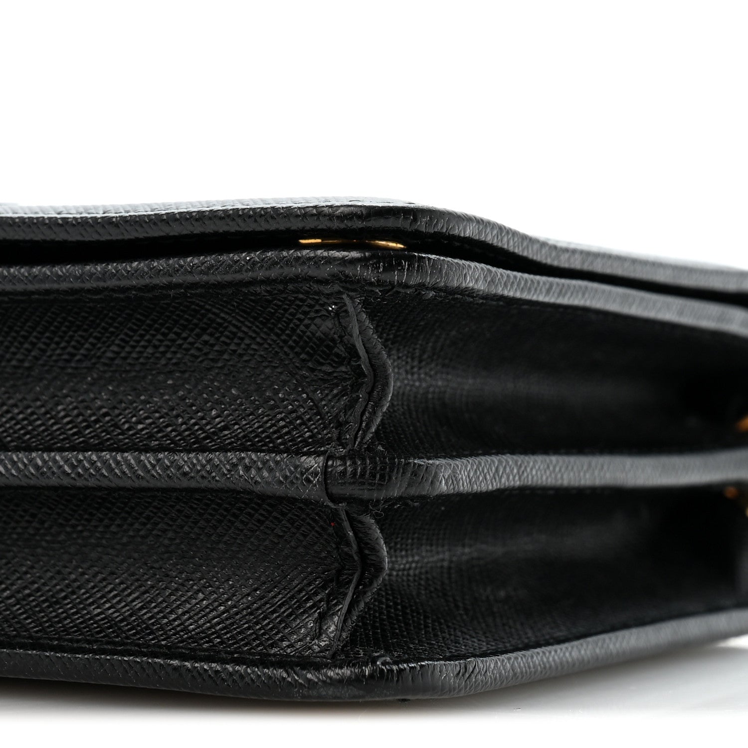 Prada Saffiano Lux Monochrome Chain Wallet Black 11 of 13