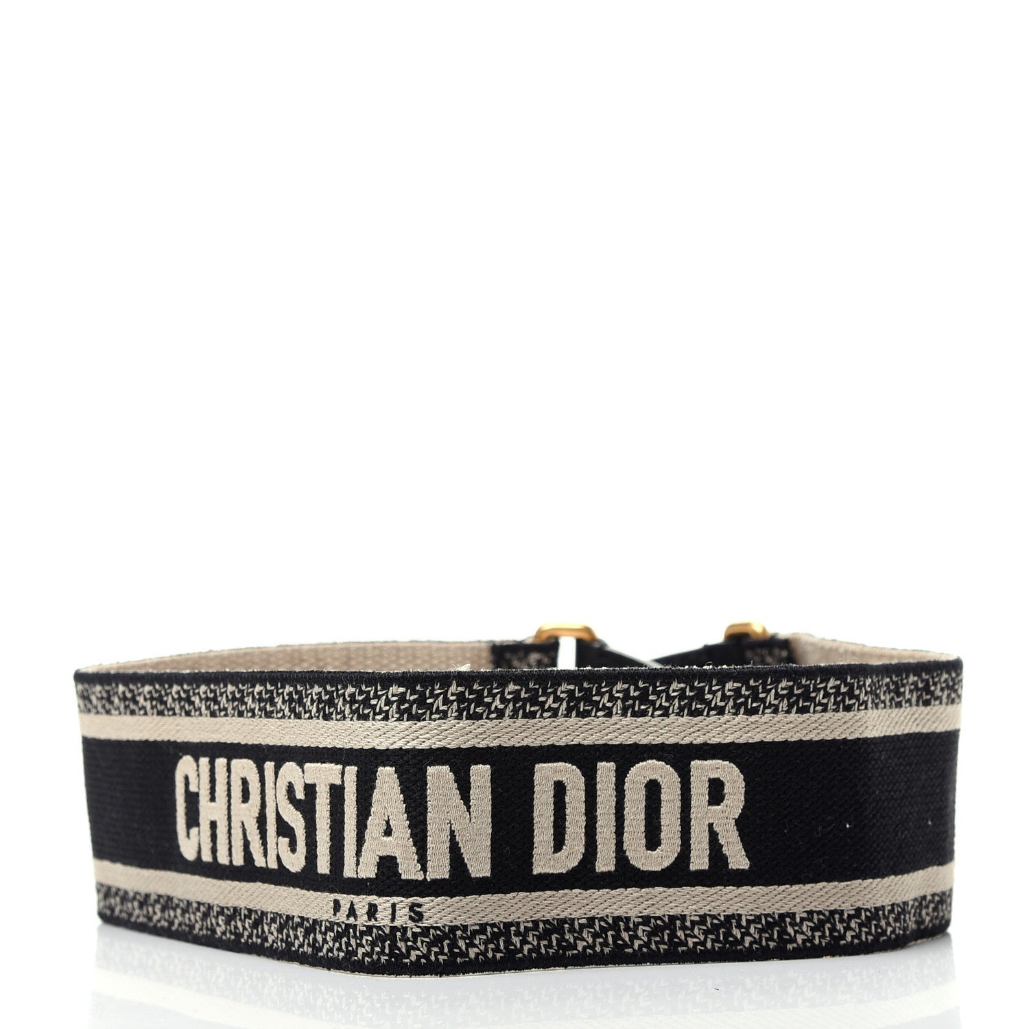 Christian Dior Canvas Embroidered Shoulder Strap Blue 2 of 4