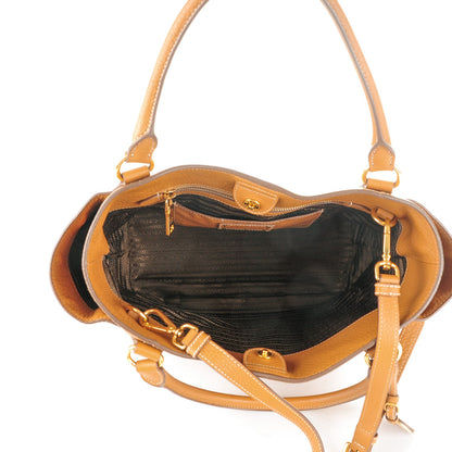 Prada Vitello Daino Side Pocket Tote Caramel 5 of 14