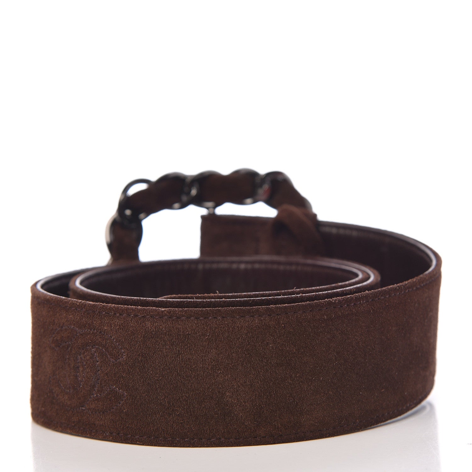 Chanel Suede CC Belt 75 30 Dark Brown 3 of 8