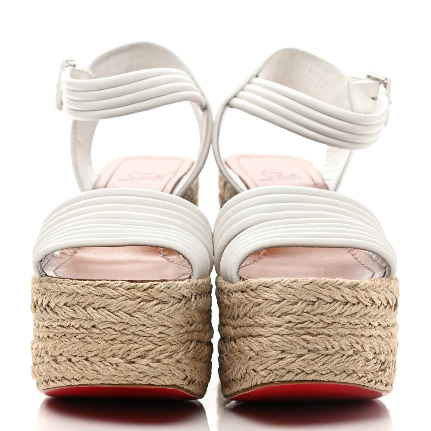Calfskin Rope Manola Zeppa 90 Espadrille Wedge Sandals 36 White