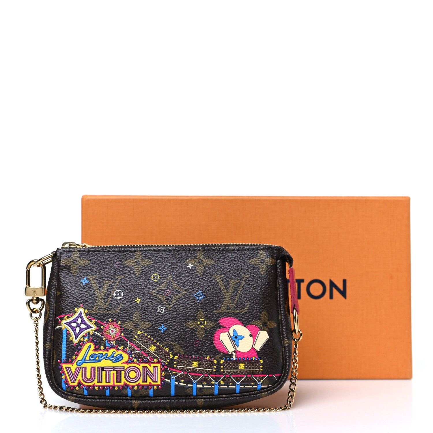 Louis Vuitton Monogram 2020 Christmas Animation Roller Coaster Mini Pochette Accessories Pivoine 10 of 10