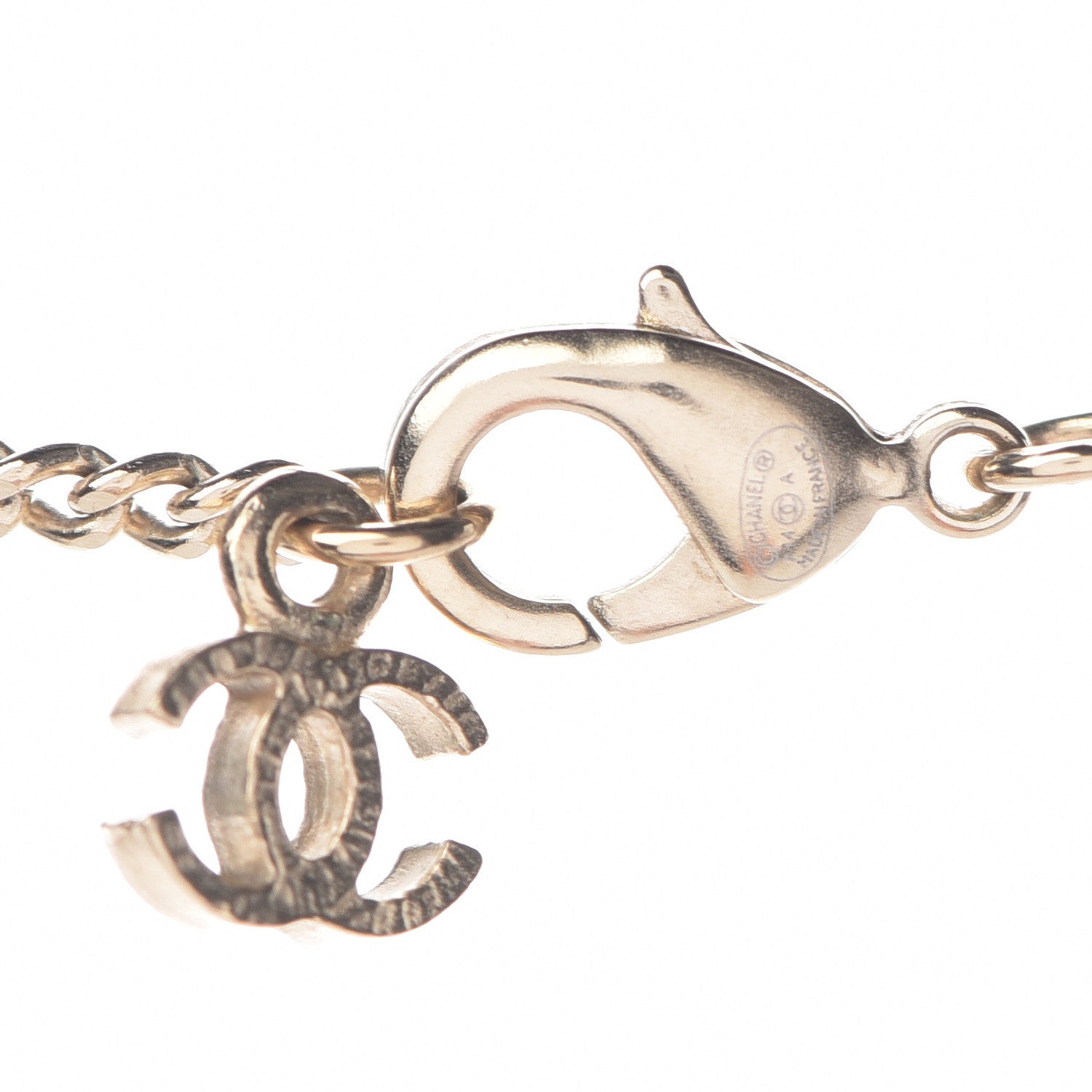 Chanel Resin CC Necklace Gold Red Burgundy 4 of 6