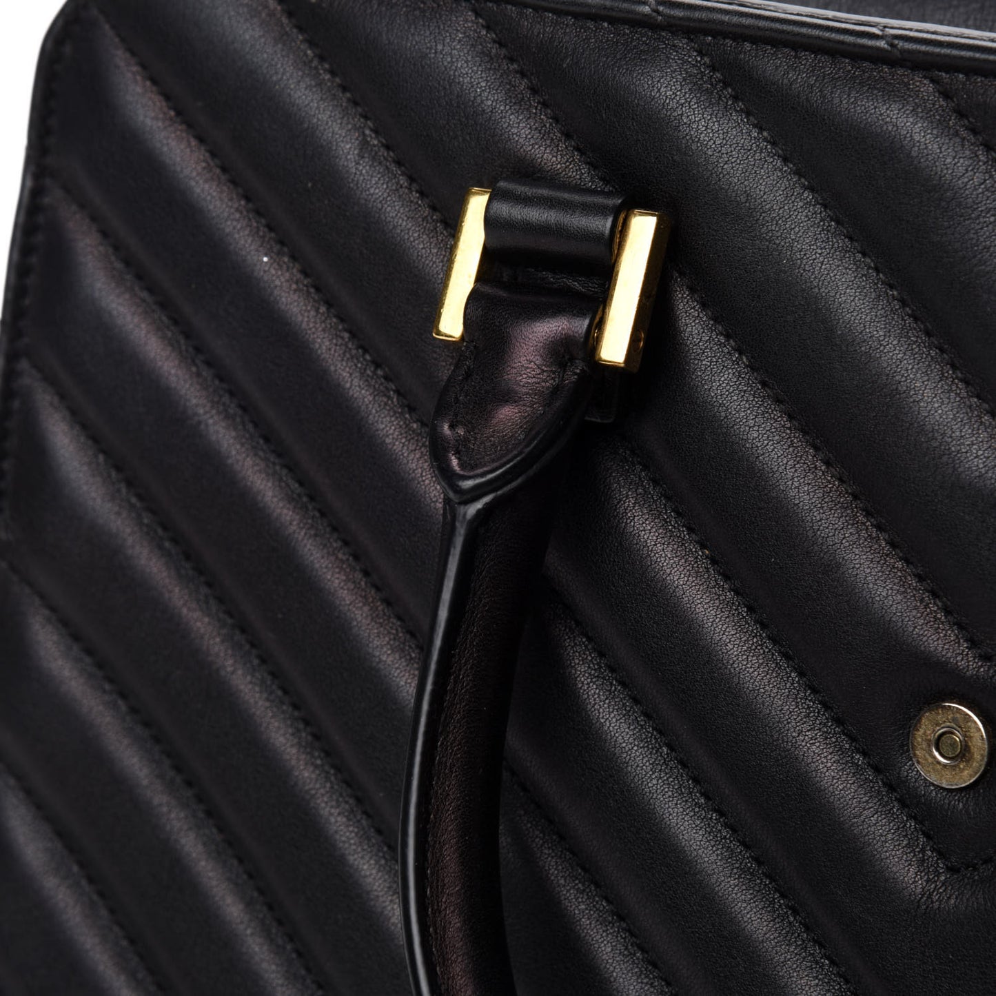 Calfskin Matelasse Chevron Small Monogram Cabas Black