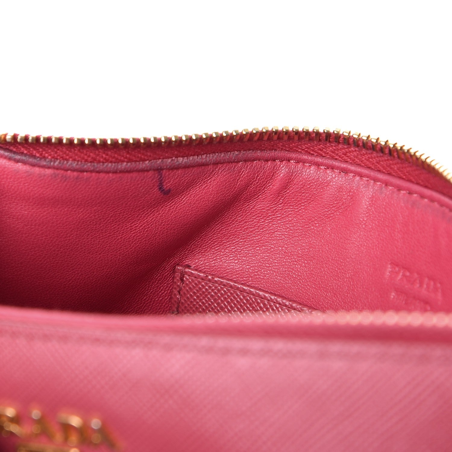 Prada Saffiano Flat Zip Wristlet Peonia 9 of 13