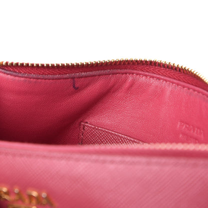 Prada Saffiano Flat Zip Wristlet Peonia 9 of 13