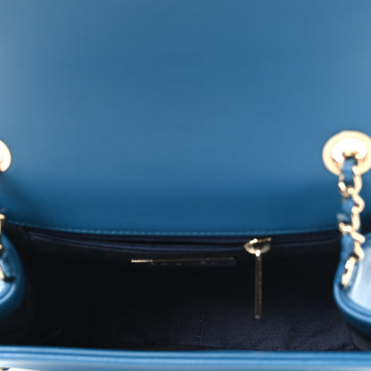 Chanel Lambskin CC Mania Flap Bag Turquoise 4 of 10