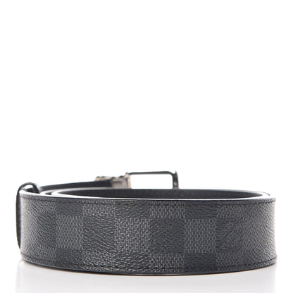 Louis Vuitton Damier Graphite Calfskin 35mm Belt 85 34 Black 3 of 9