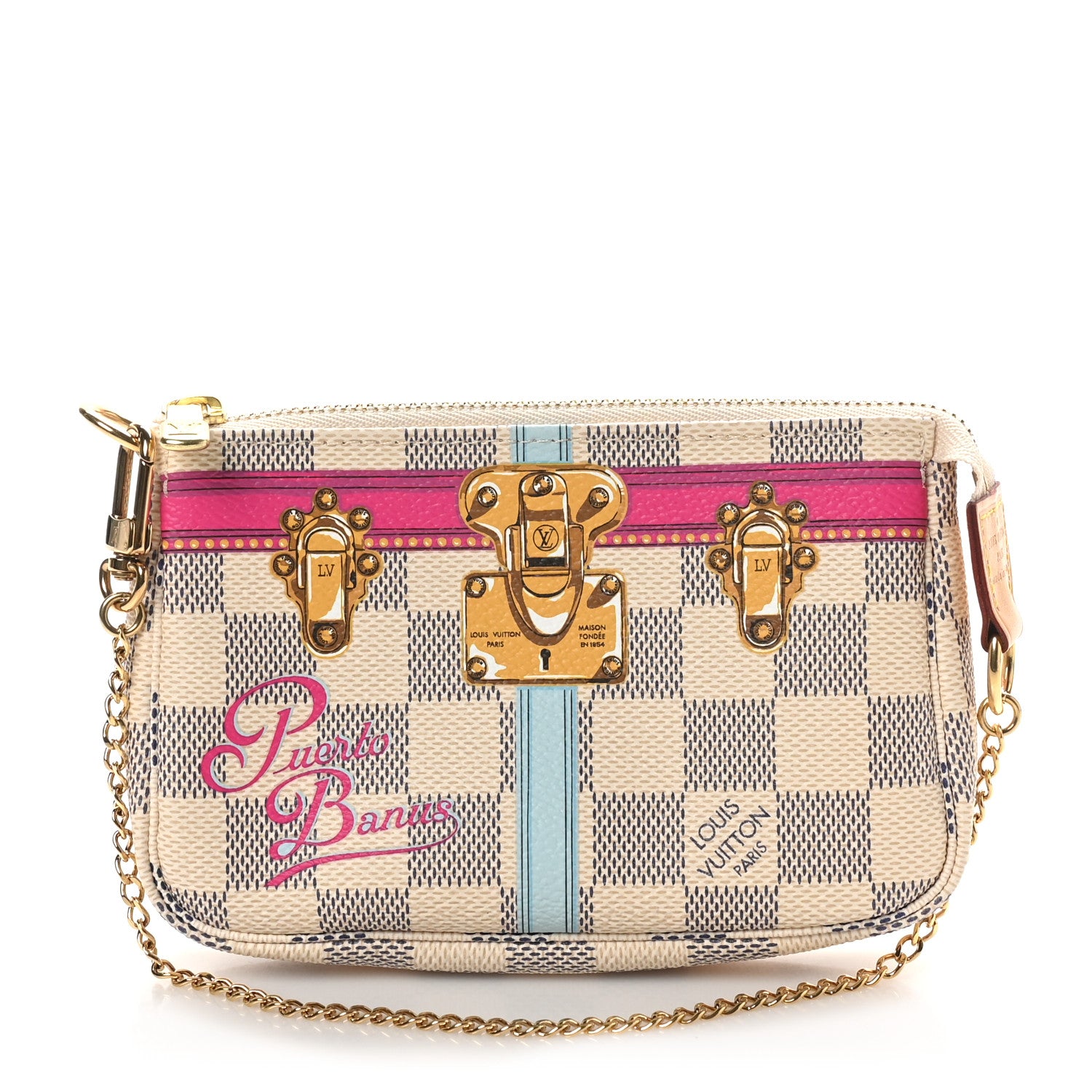 Louis Vuitton Damier Azur Summer Trunks Puerto Banus Mini Pochette Accessories 1 of 9