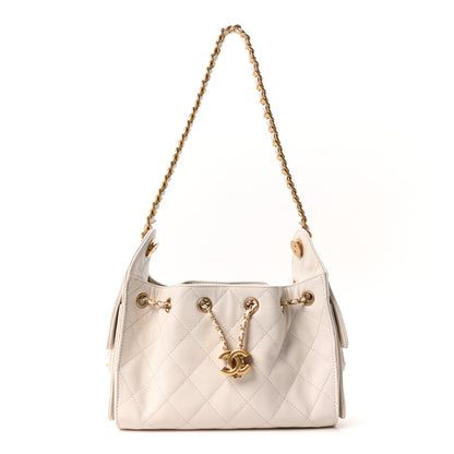 Chanel Caviar Quilted Mini Chanel 25 Handbag White 1 of 10