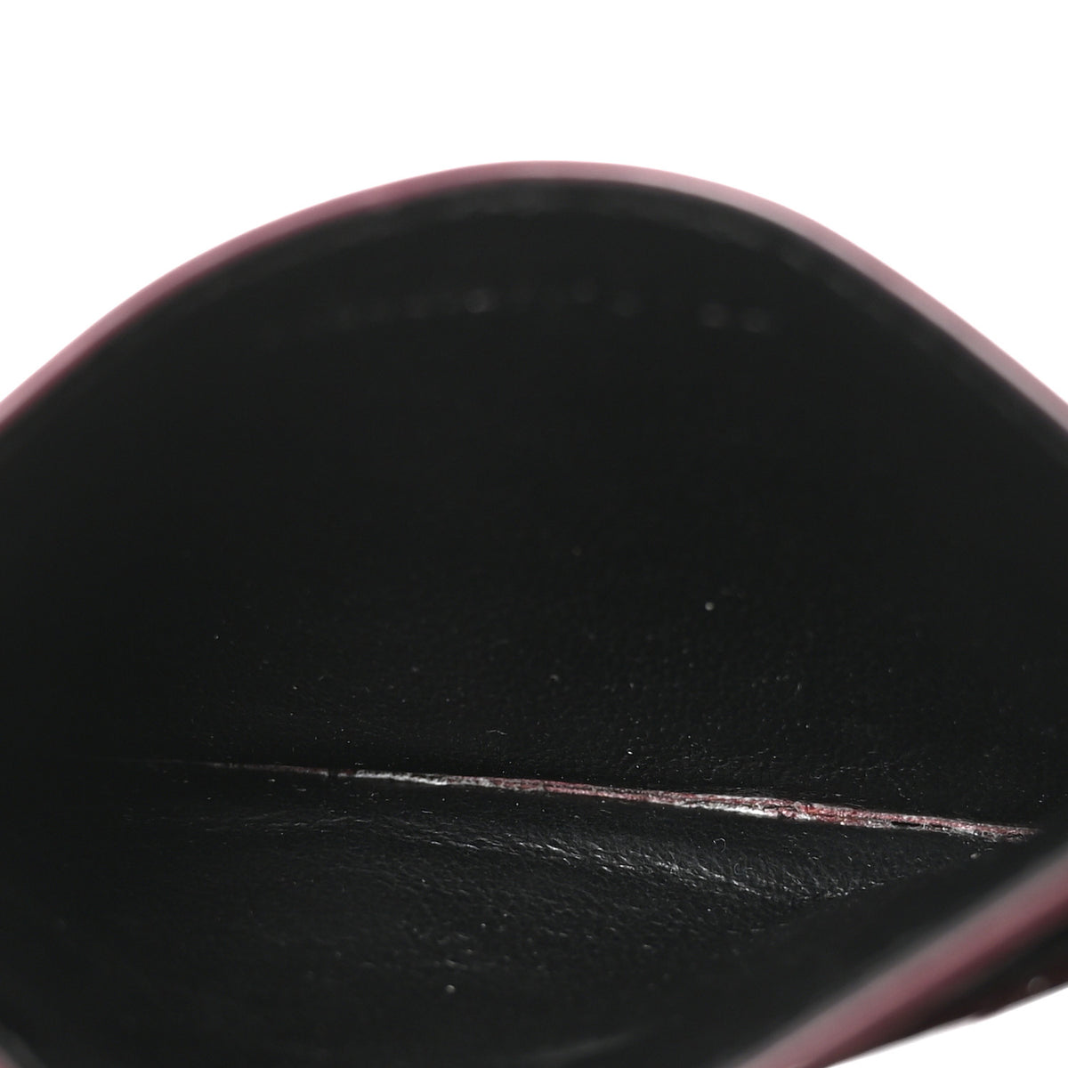 Vernice Matelasse Chevron Monogram Credit Card Case Dark Red WIne