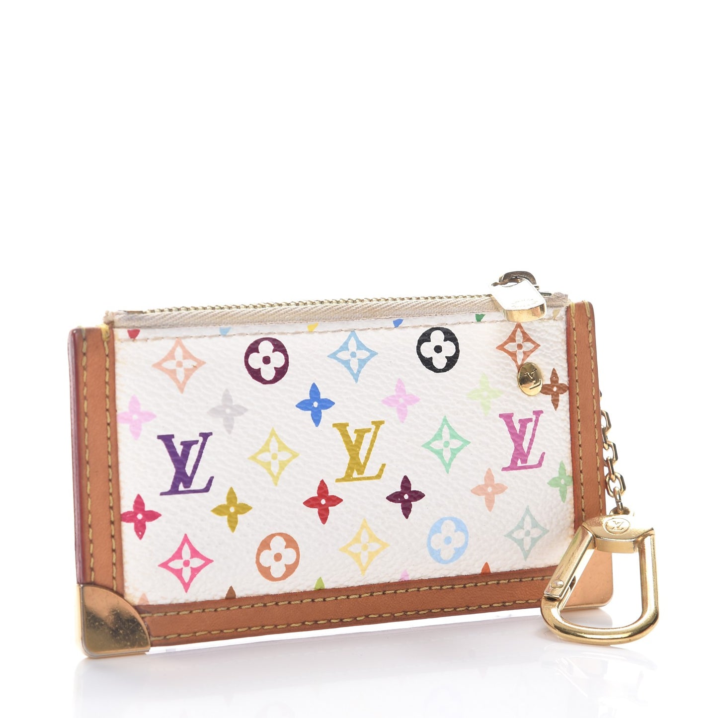 Monogram Multicolor Key Pouch White
