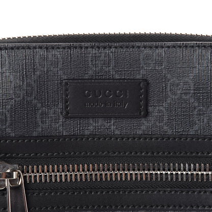 Gucci GG Supreme Monogram Web Small Flat Messenger Bag Black Grey 10 of 10