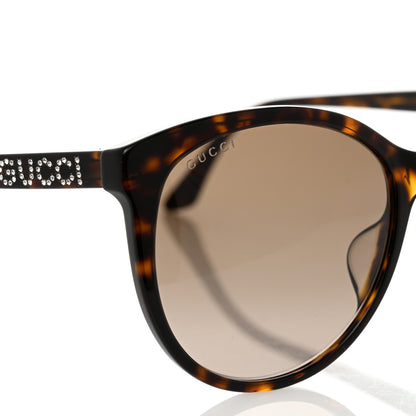 Gucci Round Frame Crystal Sunglasses GG 0419S Tortoise 7 of 8