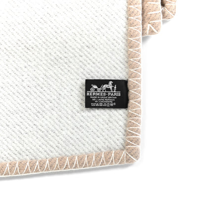 Hermes Wool Cashmere H Casaque Blanket Sable Ecru 3 of 3
