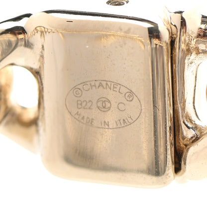 Chanel Metal CC Chain Link Cuff Bracelet Gold 4 of 4