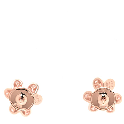 Van Cleef & Arpels 18K Rose Gold Diamond Mini Frivole Pave Earrings 5 of 6