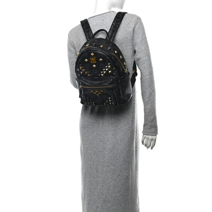 MCM Grained Calfskin Visetos Studded Small Stark M Backpack Black 2 of 10