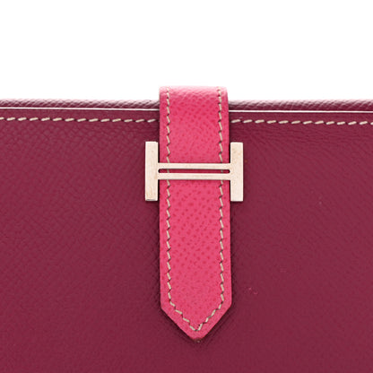 Hermes Epsom Bi-Color Tri-Fold Bearn Wallet Tosca Rose Tyrien 9 of 9