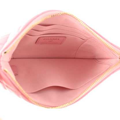 Chanel Lambskin Quilted Cosmetic Case Pink 5 of 8
