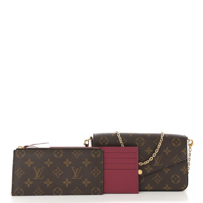 Louis Vuitton Monogram Pochette Felicie Chain Wallet Fuchsia 3 of 13