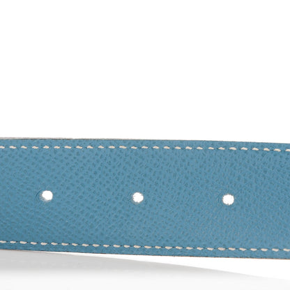 Hermes Swift Epsom 32mm H Belt 80 White Blue Jean 4 of 7