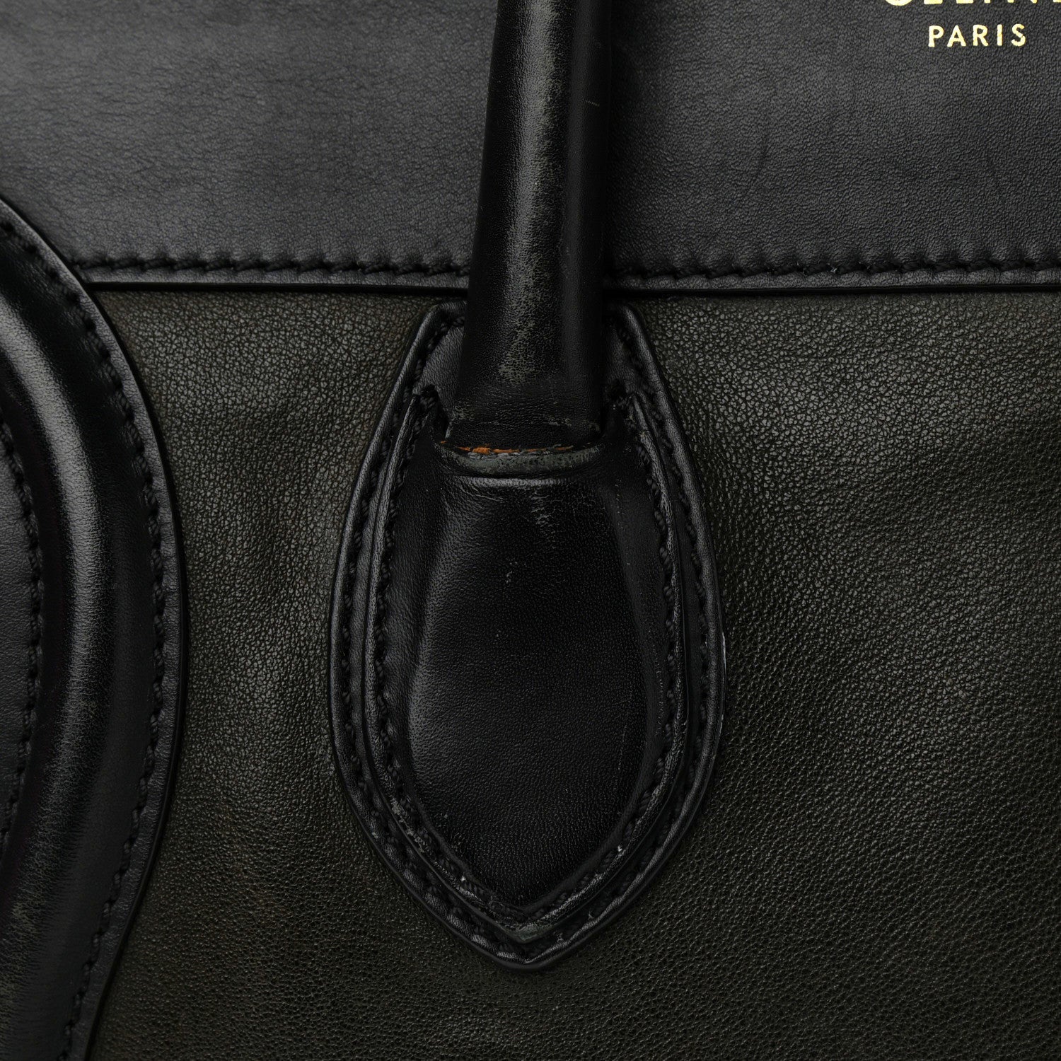 Celine Smooth Calfskin Mini Bi-Color Luggage Forest Black 28 of 29