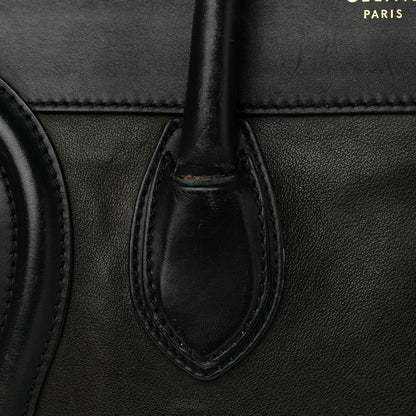 Celine Smooth Calfskin Mini Bi-Color Luggage Forest Black 28 of 29