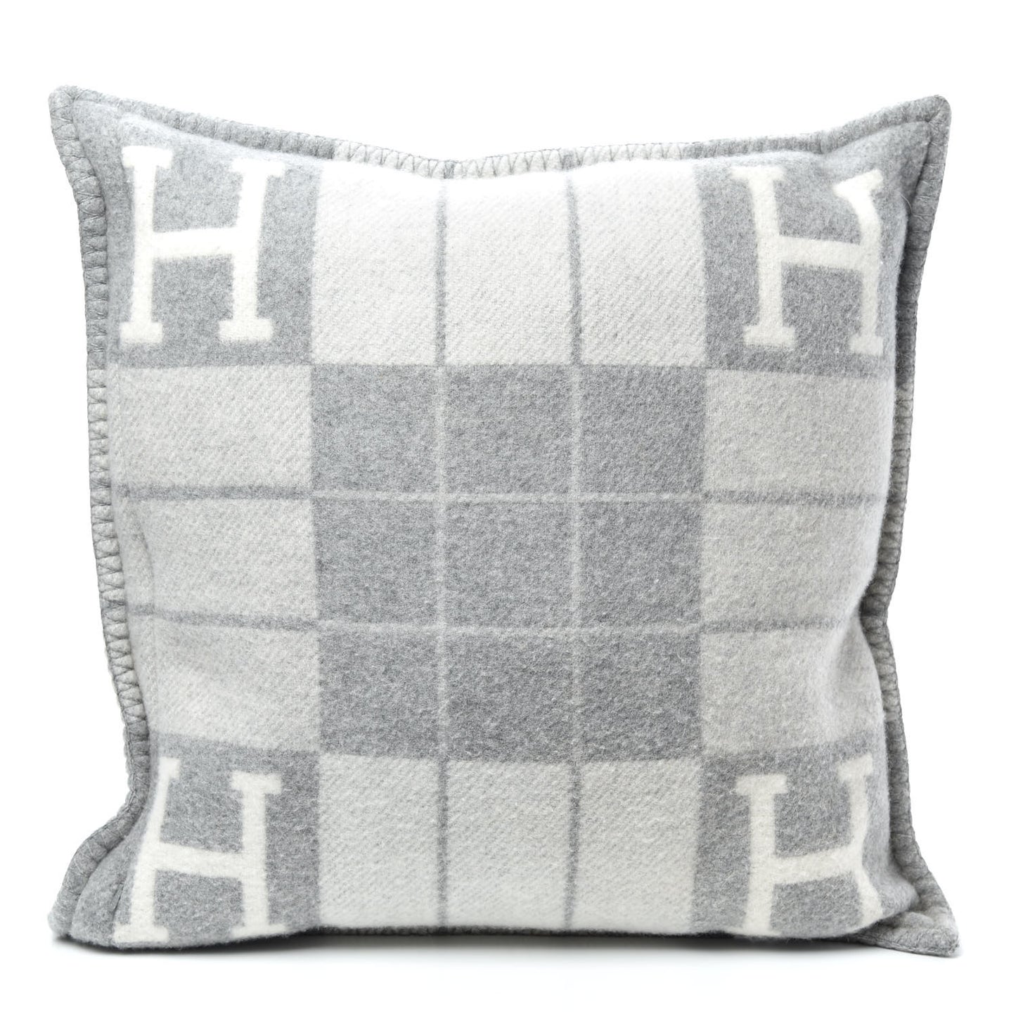 Wool Cashmere Avalon III Pillow PM Ecru Gris Clair