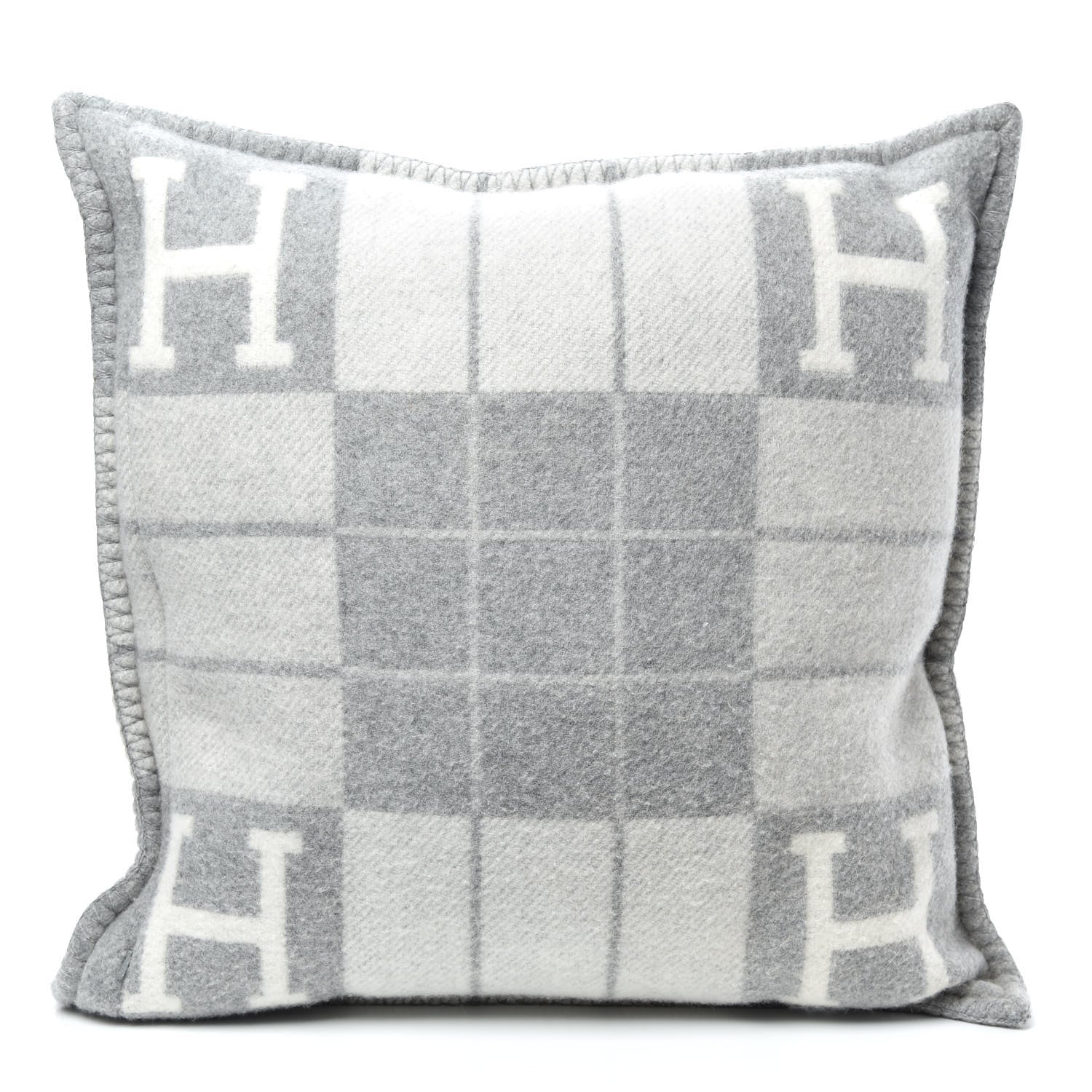 Hermes Wool Cashmere Avalon III Pillow PM Ecru Gris Clair 2 of 3