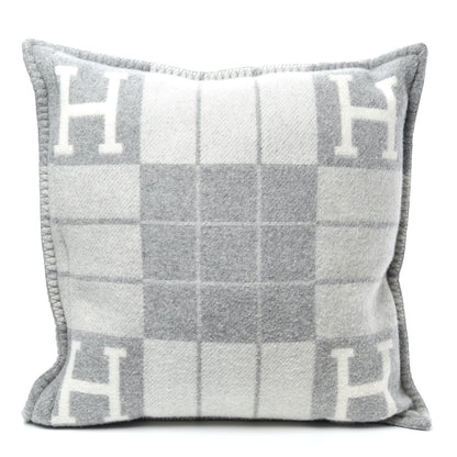 Hermes Wool Cashmere Avalon III Pillow PM Ecru Gris Clair 2 of 3