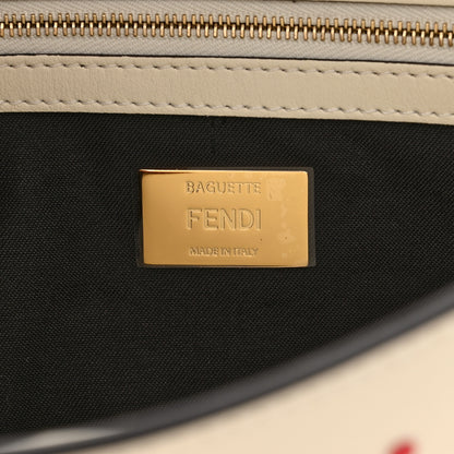 Fendi Vitello Burro Chinese Valentines Day Karligraphy Embroidered Baguette 1997 Pana Rosso Cardinale 6 of 8