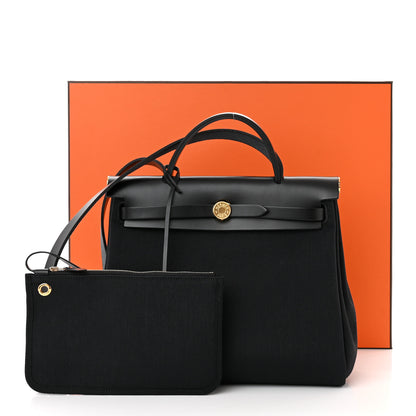 Hermes Military Toile Vache Hunter Herbag Zip PM 31 Black 12 of 12