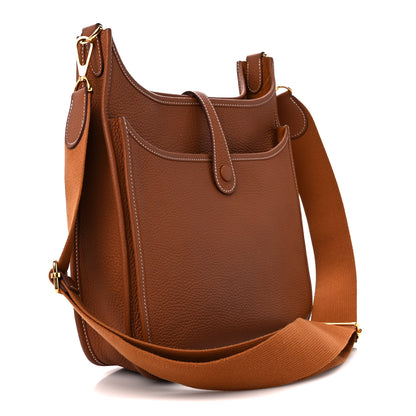 Hermes Taurillon Clemence Evelyne III PM Gold 3 of 10