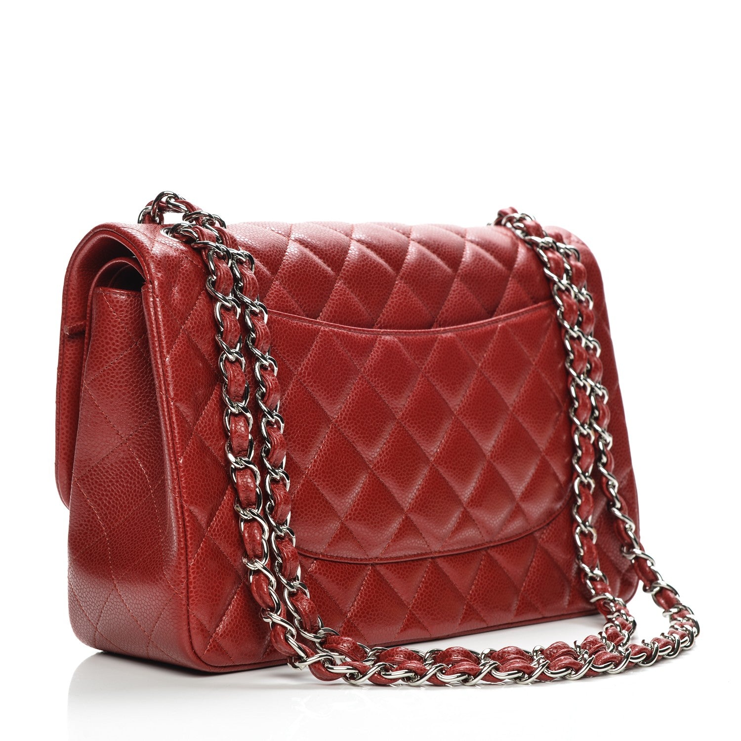 Chanel Caviar Quilted Jumbo Double Flap Red 3 of 7