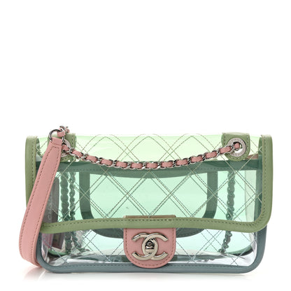 Chanel Lambskin PVC Quilted Mini Coco Splash Flap Blue Green 1 of 12