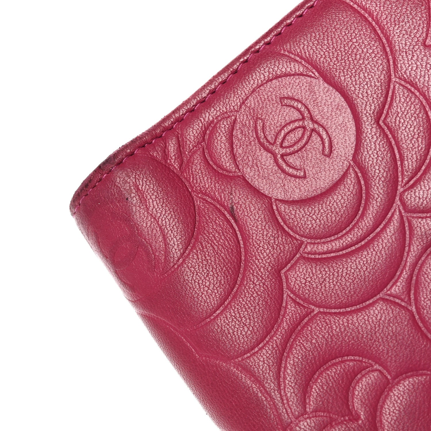 Chanel Lambskin Embossed Camellia Large Gusset Flap Wallet Pink 11 of 12
