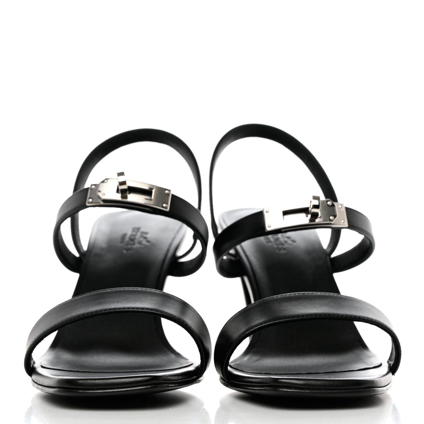 Calfskin Glamour 75 Sandals 40 Black