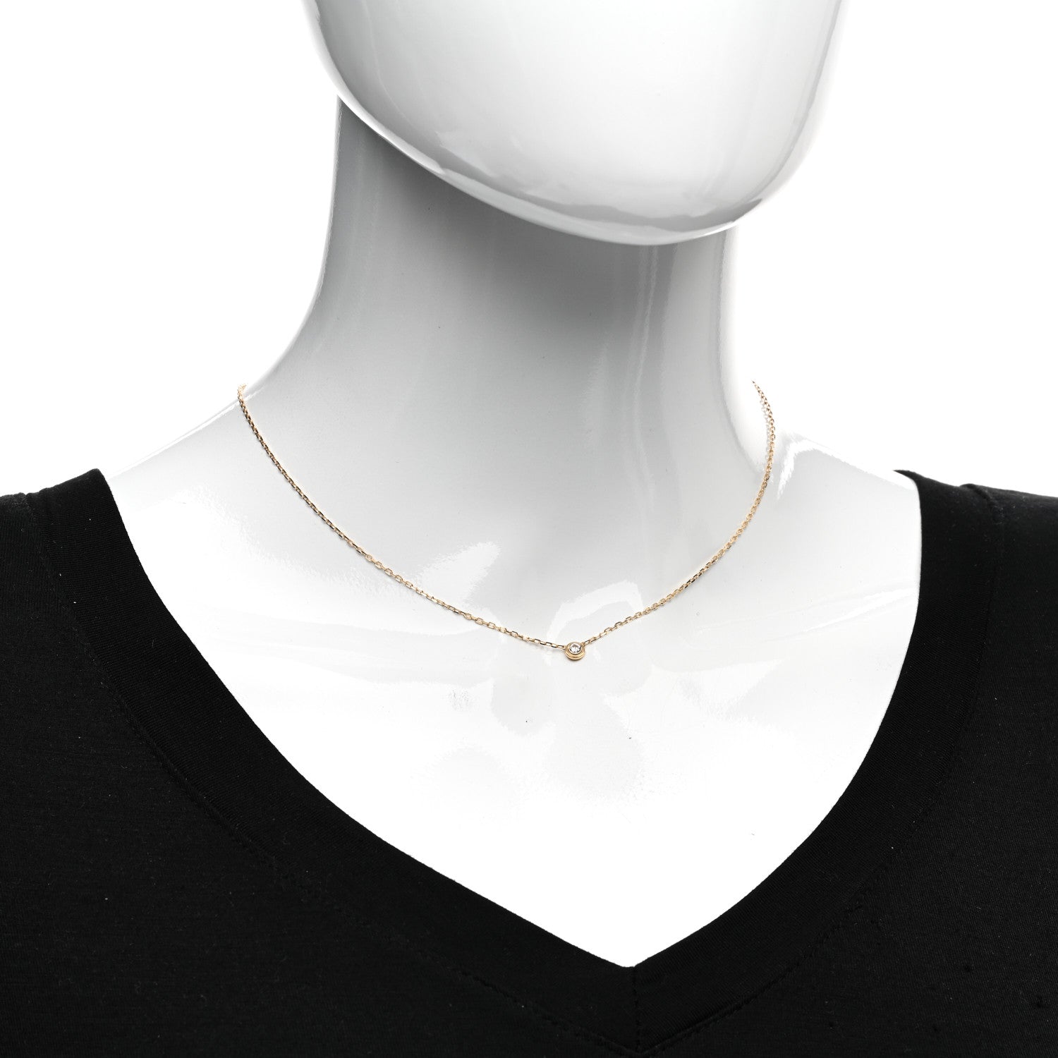 Cartier 18K Yellow Gold Diamond SM D'Amour Pendant Necklace 2 of 5