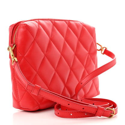 Balenciaga Nappa Calfskin Quilted Touch B Camera Shoulder Bag Bright Red 3 of 10