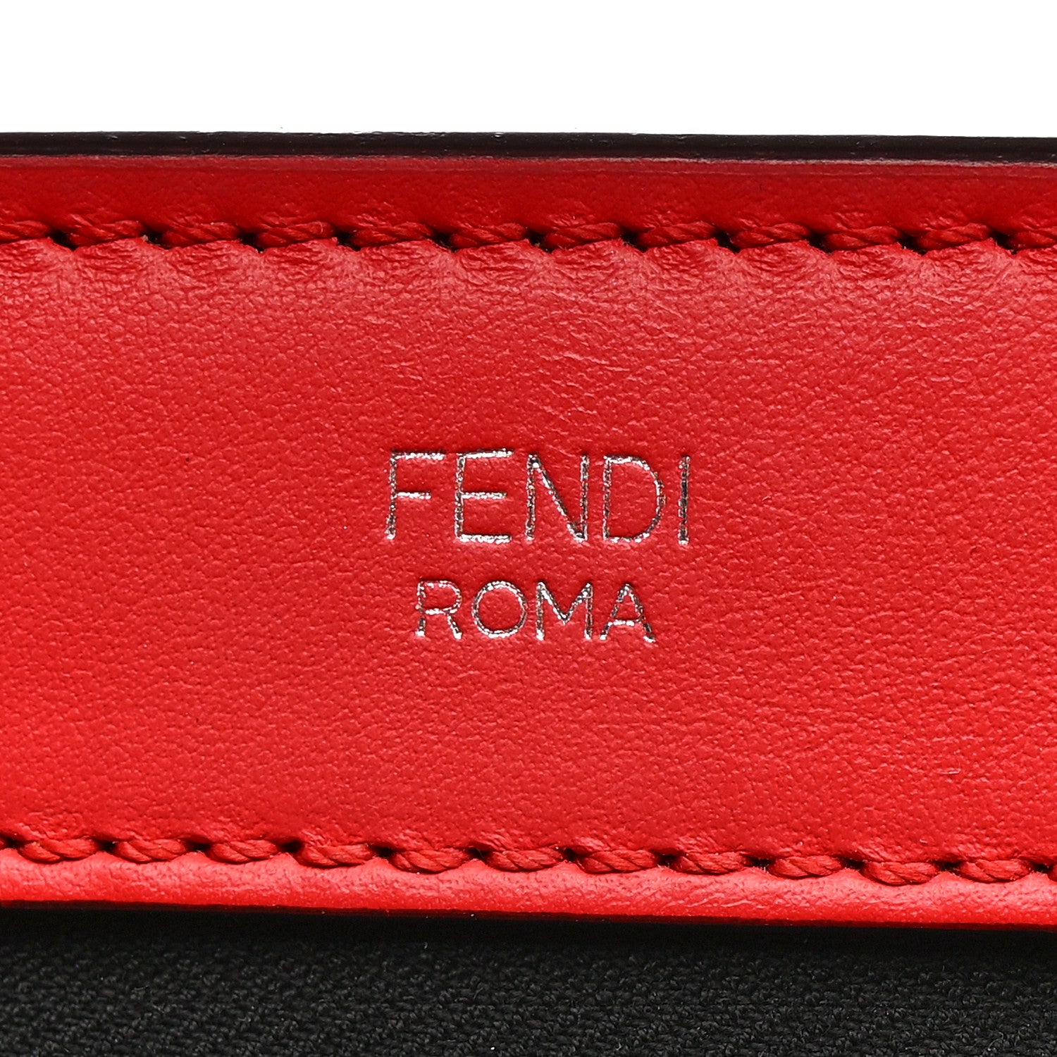 Fendi Vitello Baltico Dolce Shiny Nappa Lace Up DotCom Satchel Red