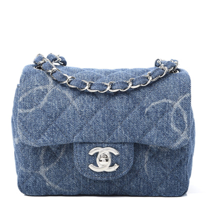 Chanel Denim CC Quilted Mini Square Flap Blue 1 of 11