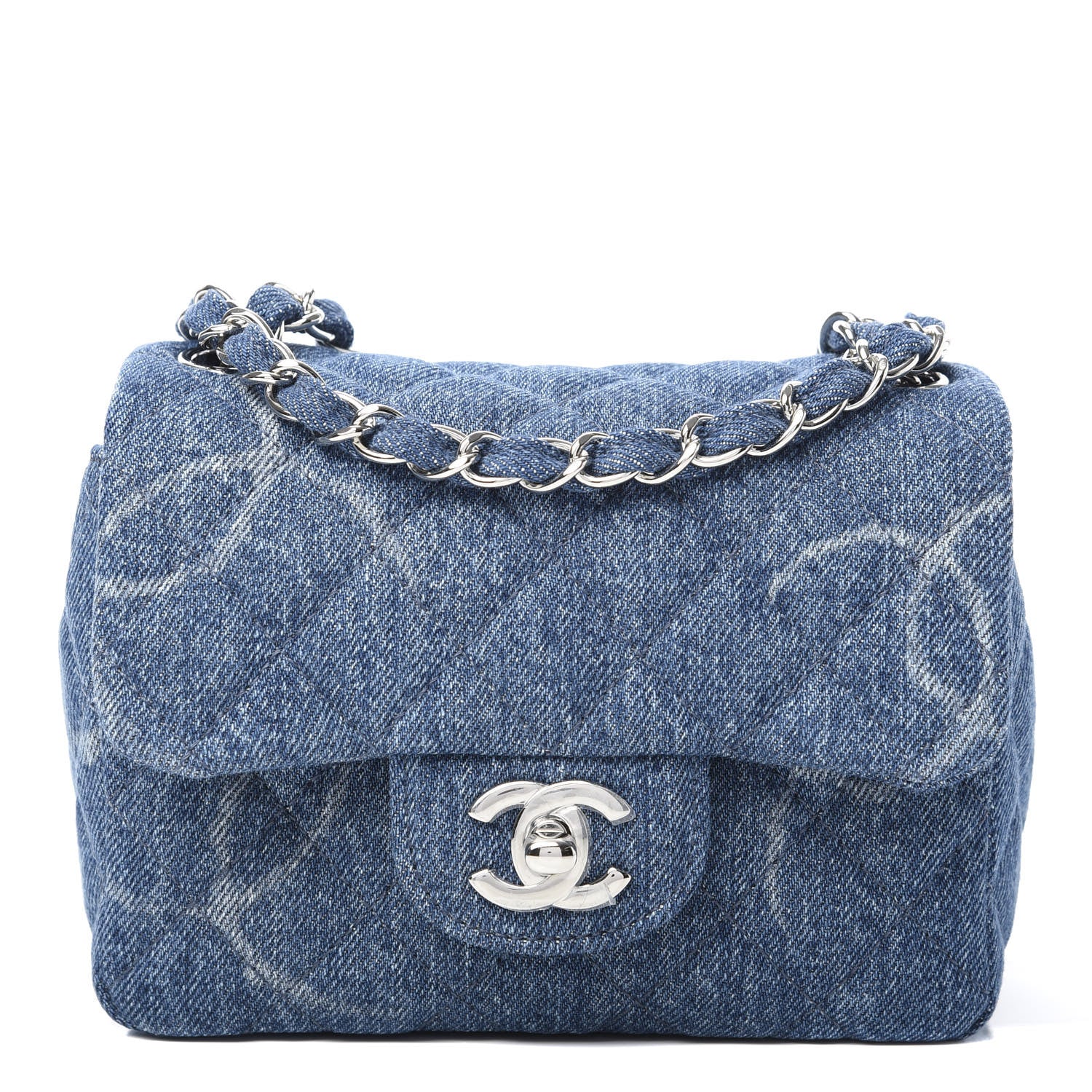 Chanel Denim CC Quilted Mini Square Flap Blue 1 of 11