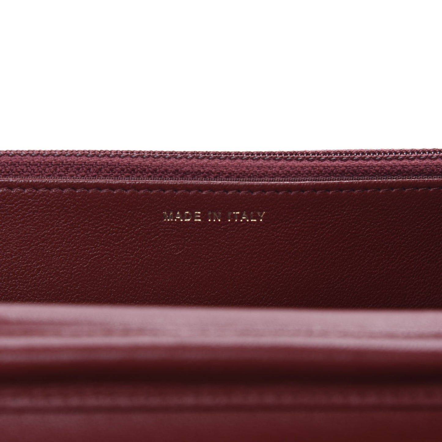 Lambskin Quilted Infinity Wallet On Chain WOC Burgundy