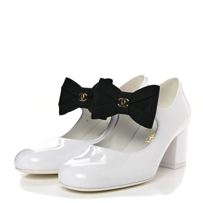 Chanel Patent Calfskin Grosgrain Bow Mary Jane Flats 36.5 Black 3 of 9