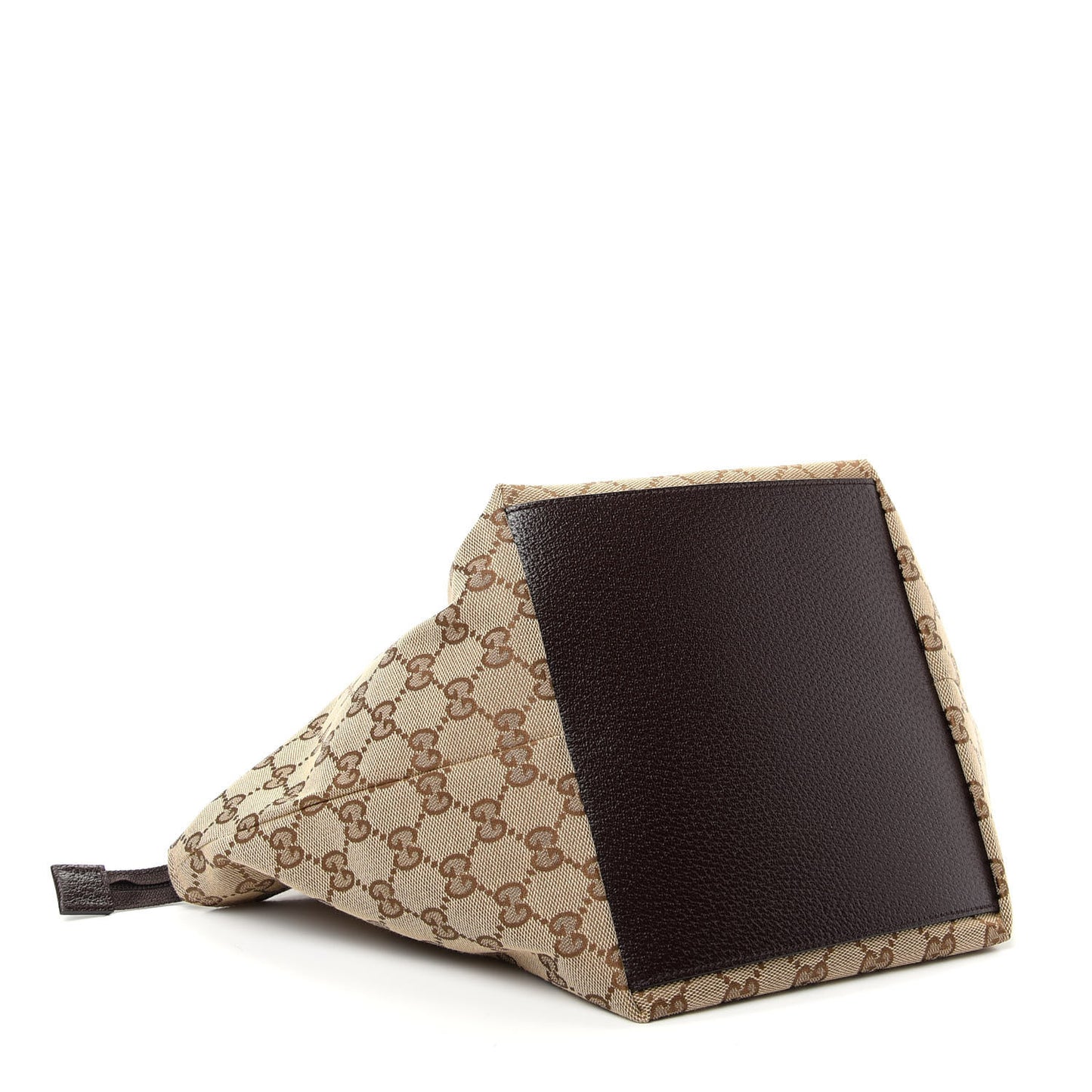 GG Monogram Small Web Handle Bucket Tote Dark Brown