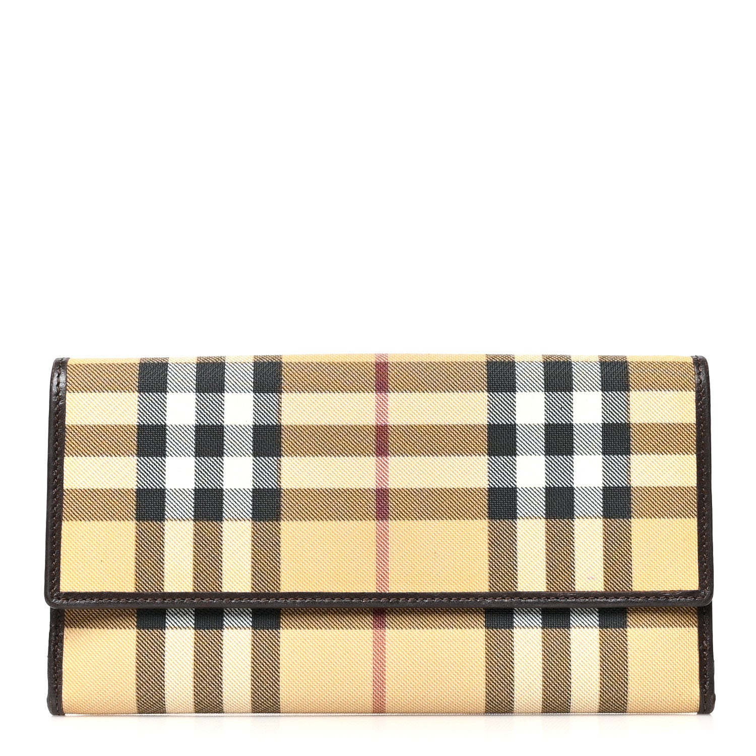 Burberry House Check Continental Wallet Dark Brown 1 of 10
