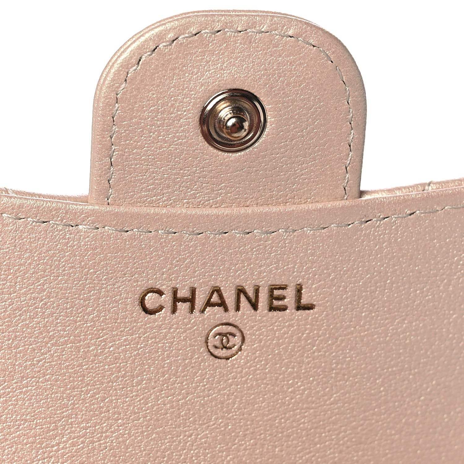 Chanel Iridescent Calfskin Quilted Compact Flap Wallet Beige 6 of 12